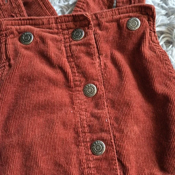 Old Navy Kids Corduroy Button-Front Dress - Rust Size S -6 - Picture 2 of 7